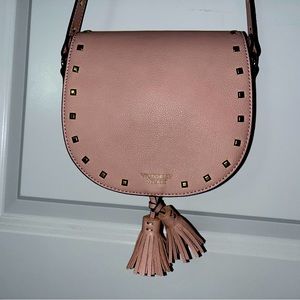 Victoria’s Secret Pink Purse Bag Studded Crossbody Saddlebag NEW